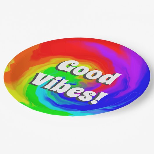 Goede Vibes Paper Borden | levendige hittegolfwerv Papieren Bordje (Gekanteld)