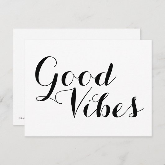 Goede vibes Positieve boodschap Motivatie quote Briefkaart (Voorkant / Achterkant)
