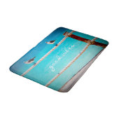 Goede Vibes Quote Witte Zeemeeuw Strand Vogels Fot Badmat (Gekanteld)