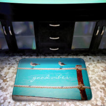 Goede Vibes Quote Witte Zeemeeuw Strand Vogels Fot