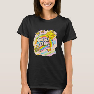 Goede Vibes Regenboog Zon – Schattige Pastel Posit T-shirt