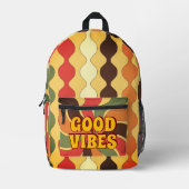 Goede Vibes Retro Fun Bedrukte Rugzak (Voorkant)