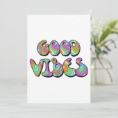 Goede Vibes Retro-kleuren Kaart (Staand voorkant)