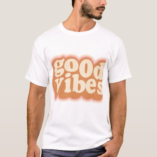 Goede Vibes Retro. T-shirt (Voorkant)