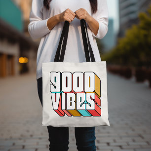 Goede Vibes Retro Trendy Motivatie Inspirerend Tote Bag