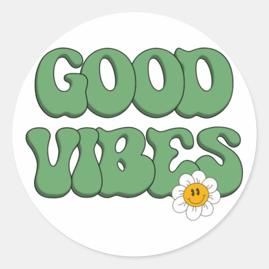 Goede Vibes Ronde Sticker (Voorkant)