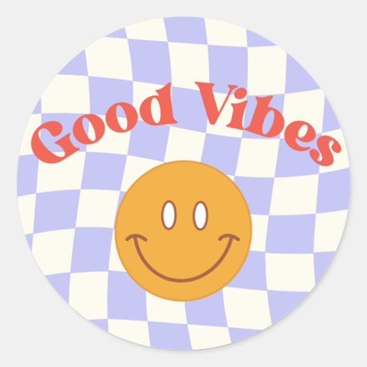 Goede Vibes ronde Sticker (Voorkant)