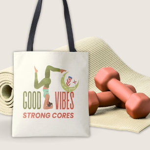 Goede Vibes Sterke Kernen Pilates Quote Fitness Yo Tote Bag