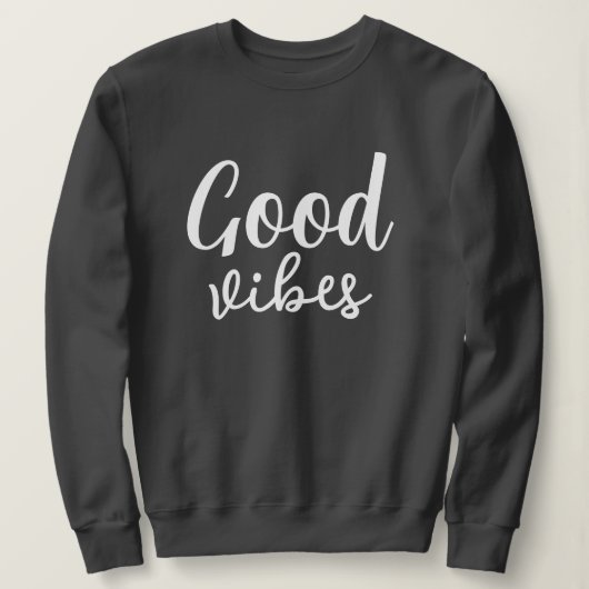 Goede vibes Stijlvol Modern Minimal Monogram Grijs Trui (Design voorkant)