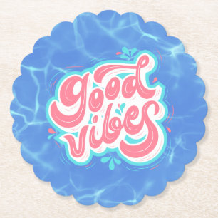Goede Vibes Strand/zwembad Kartonnen Onderzetters
