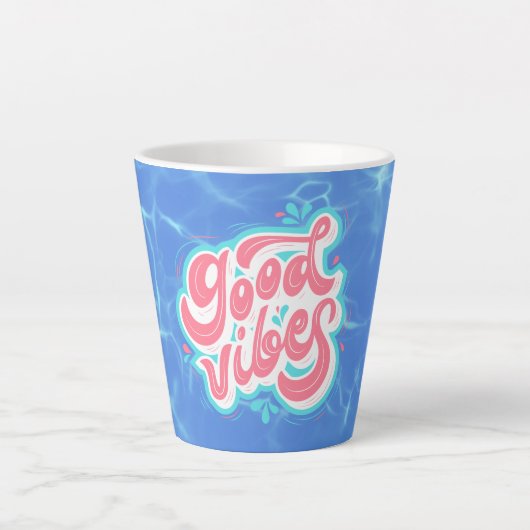 Goede Vibes Strand/zwembad Latte Mok (Voorkant)