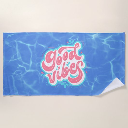 Goede Vibes Strand/zwembad Strandlaken (Voorkant)