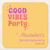 Goede Vibes Summer 30e verjaardagsfeest Kartonnen Onderzetters (Voorkant)