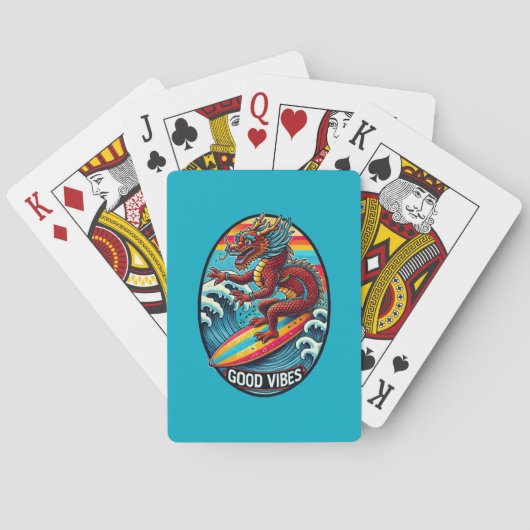 Goede Vibes Surfen Dragon Speelkaarten (Achterkant)