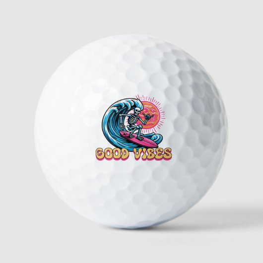 Goede Vibes - Surfen - Summer Vibes Golfballen (Voorkant)