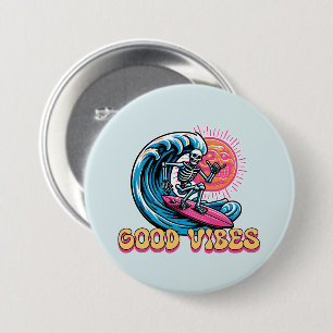 Goede Vibes - Surfen - Summer Vibes Ronde Button 7,6 Cm