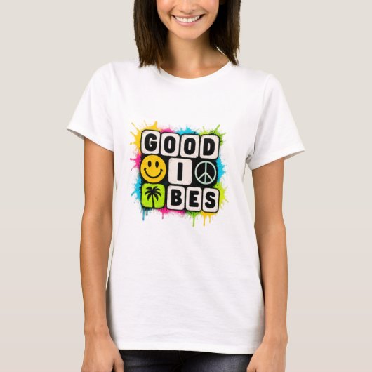 goede vibes t-shirt (Voorkant)