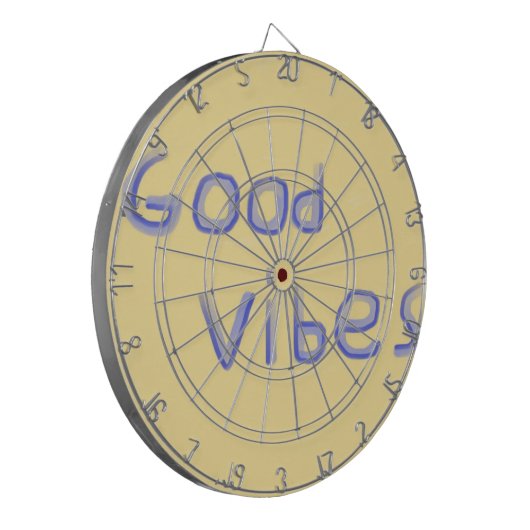 Goede vibes tekstkunst dartbord (Voorkant Links)