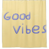 Goede vibes tekstkunst douchegordijn (Voorkant)