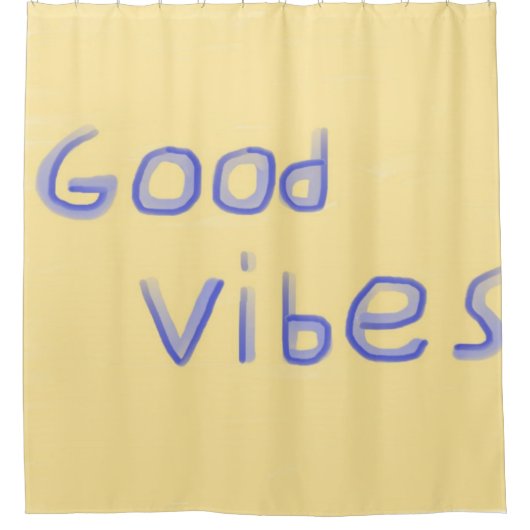 Goede vibes tekstkunst douchegordijn (Voorkant)