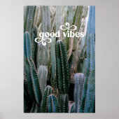 Goede vibes | Trendy Retro Zomer Woestijn Cactus Poster (Voorkant)