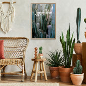 Goede vibes | Trendy Retro Zomer Woestijn Cactus Poster