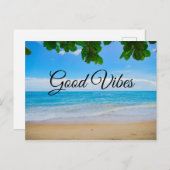 Goede Vibes Tropical Beach Zand en Zee Briefkaart (Voorkant / Achterkant)