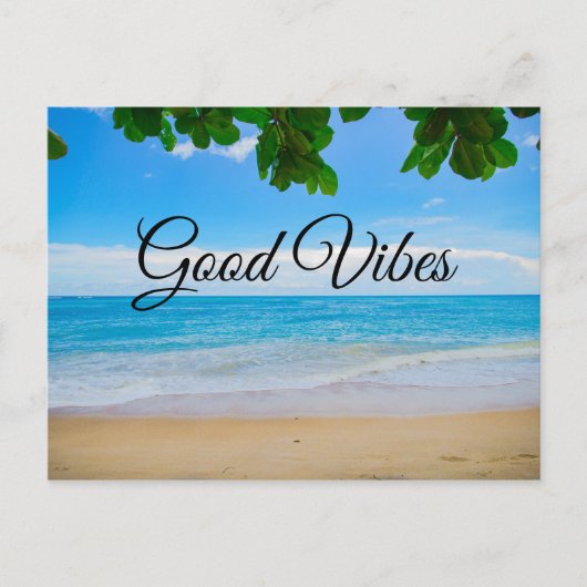 Goede Vibes Tropical Beach Zand en Zee Briefkaart (Voorkant)