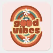 Goede Vibes Vierkante Sticker (Voorkant)