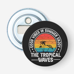 Goede Vibes Zomer Tropische Golven Button Flesopener