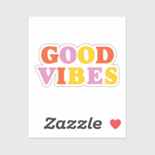 goede vibraties kleurrijke moderne letter positiev sticker