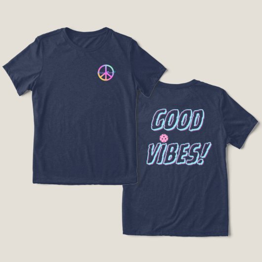 Goede vibraties vrede Tri-Blend shirt (Ontwerp Voorkant & Achterkant)