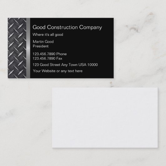 Goede Visitekaartjes voor de bouw (Voorkant / Achterkant)