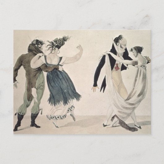 Goede vorm, nr. 1: De Wals, satirische cartoon Briefkaart (Voorkant)