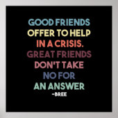 Goede vriend aanbod om te helpen in een crisis poster (Voorkant)