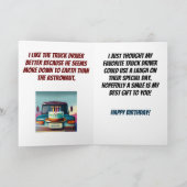 Goede vriend vrachtwagenchauffeur grappige verjaar kaart (Binnen)