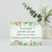 Goede vrienden begrijpen Inspirerend Briefkaart (Staand voorkant)