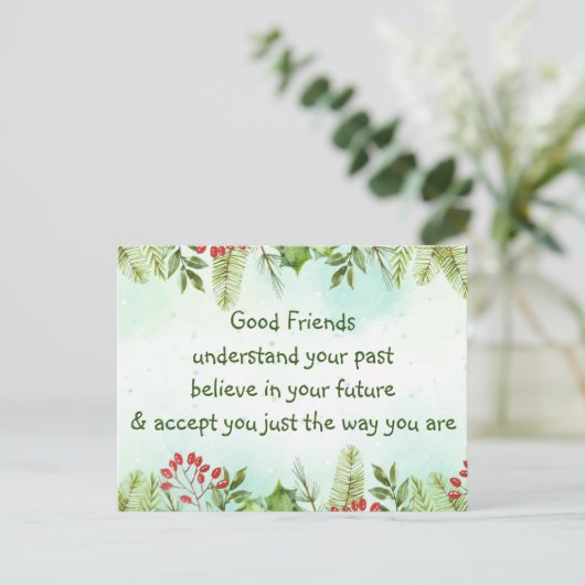 Goede vrienden begrijpen Inspirerend Briefkaart (Staand voorkant)