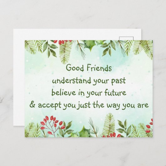 Goede vrienden begrijpen Inspirerend Briefkaart (Voorkant / Achterkant)