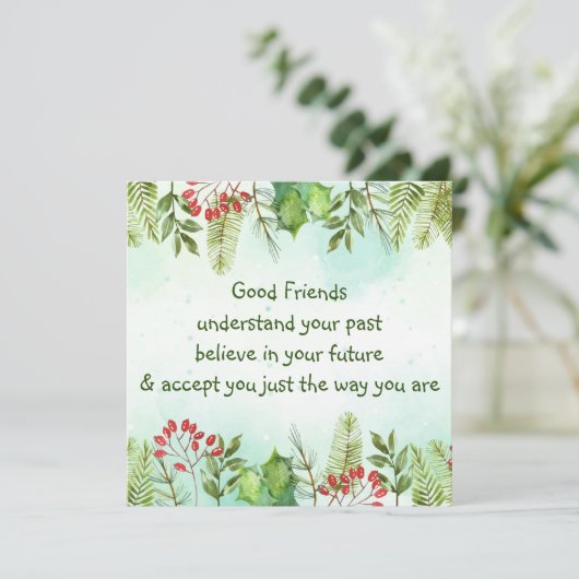 Goede vrienden begrijpen Inspirerend kerst Kaart (Staand voorkant)