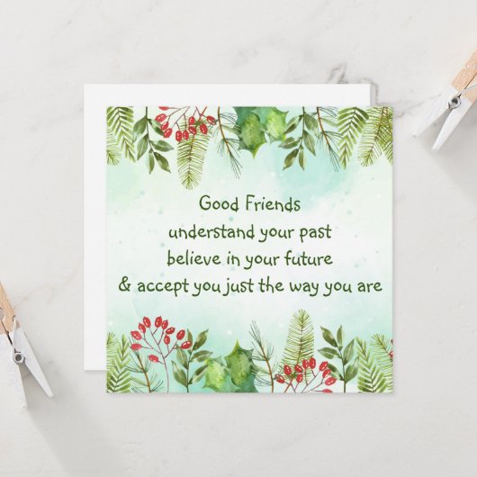 Goede vrienden begrijpen Inspirerend kerst Kaart (Voorkant / Achterkant in situ)