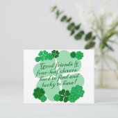 Goede vrienden en shamrocks briefkaart (Staand voorkant)