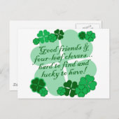Goede vrienden en shamrocks briefkaart (Voorkant / Achterkant)