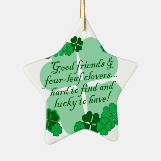 Goede vrienden en shamrocks keramisch ornament (Rechts)