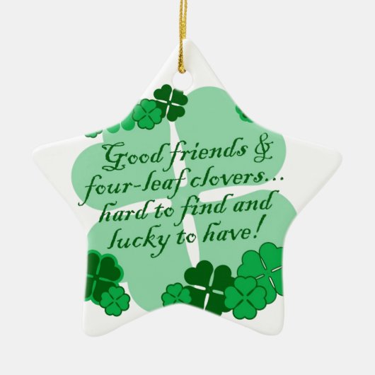 Goede vrienden en shamrocks keramisch ornament (Voorkant)