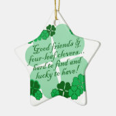 Goede vrienden en shamrocks keramisch ornament (Links)