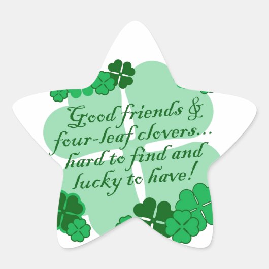 Goede vrienden en shamrocks ster sticker (Voorkant)