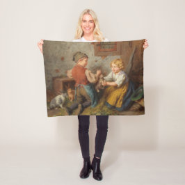 Goede vrienden (jonge jongens die met huiskonijn s fleece deken