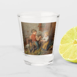 Goede vrienden (jonge jongens die met huiskonijn s shot glas