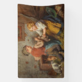 Goede vrienden (jonge jongens die met huiskonijn s spandoek (Verticaal)